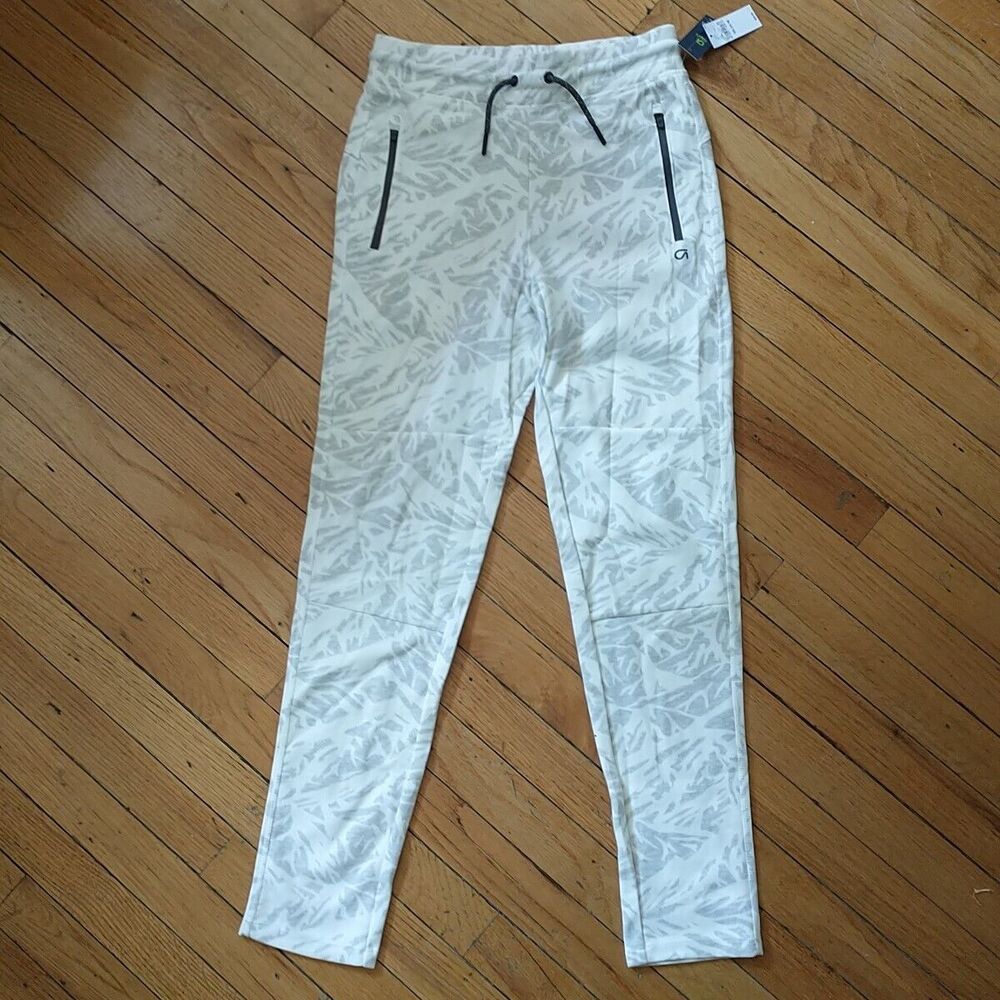 GAP White & Light Gray Abstract Print Kids Joggers